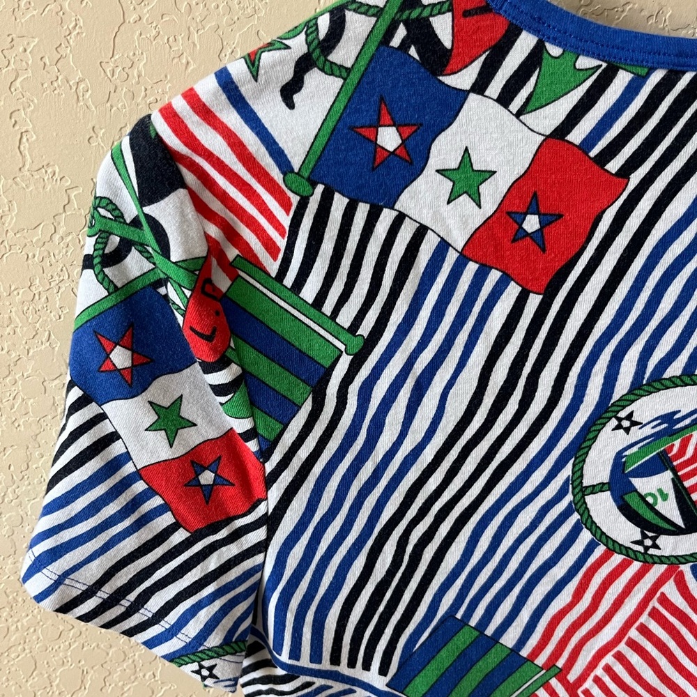 Lauren Ralph Lauren Women’s Nautical Print Cotton Scoop Neck Shirt Size M - Picture 7 of 8